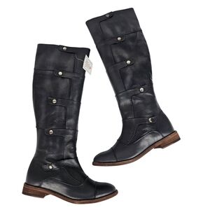 Very Volatile Los Angeles Tall Black Leather Boots NWT